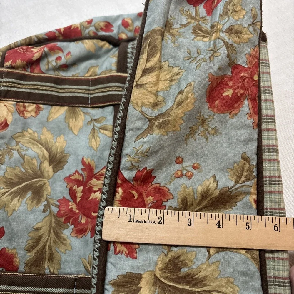 MODA HOME Cotton Floral‎ Fabric Tote Travel Bag Crafts Computer Plastic Storage